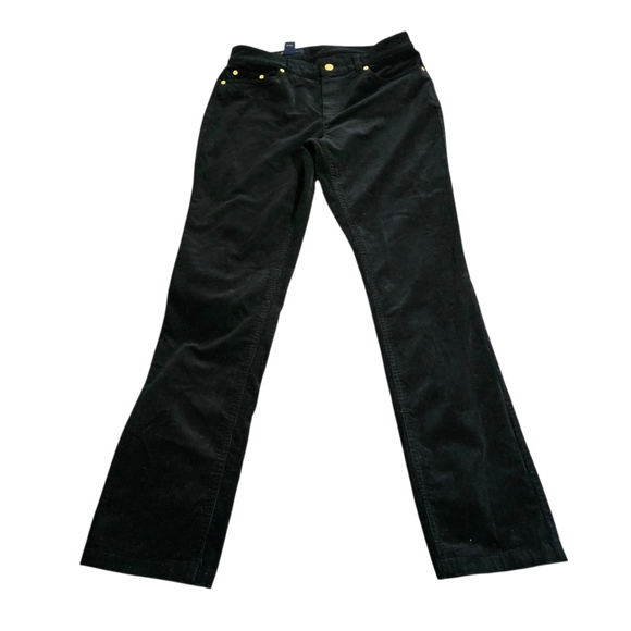 Brooks Brothers Caroline Fit Black  Velvet Stretch Straight Pants Womens Size 10 - Picture 1 of 9